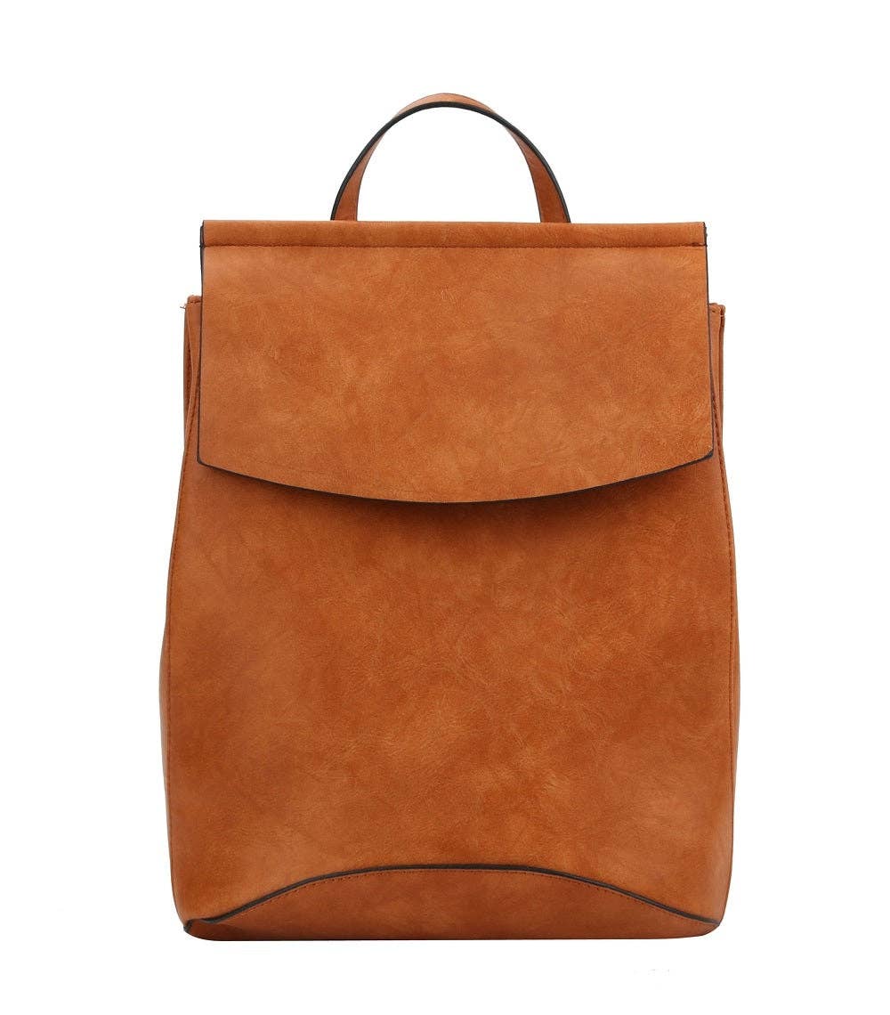 Flap Over Convertible Backpack: Black