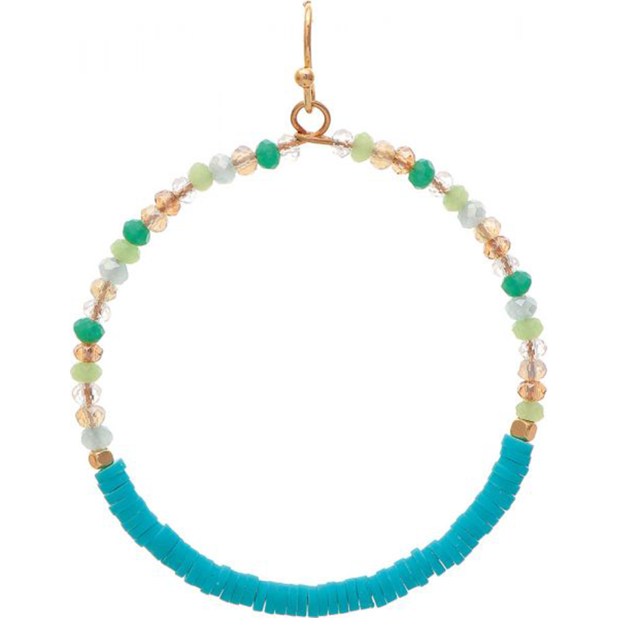 Blue and Green Hues Beaded Earrings