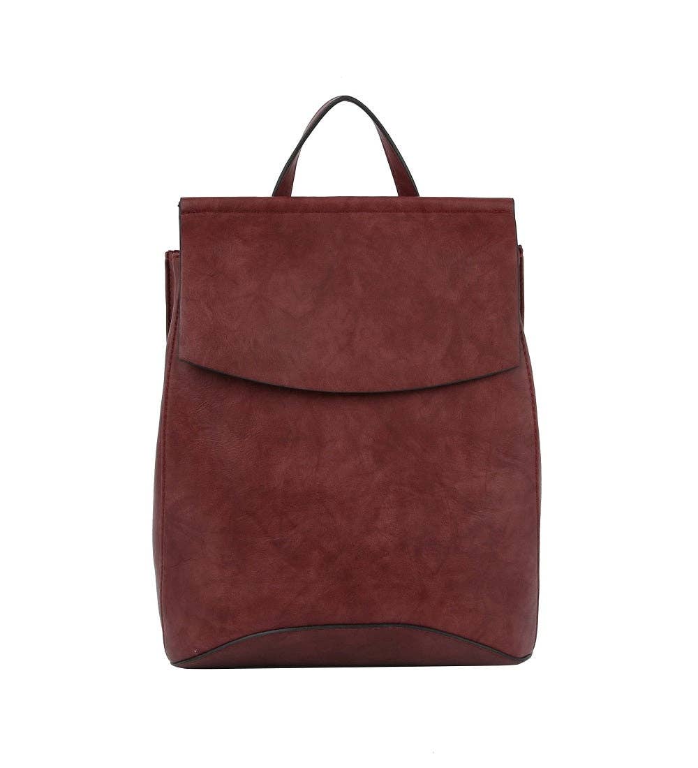 Flap Over Convertible Backpack: Black