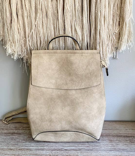 Flap Over Convertible Backpack: Black