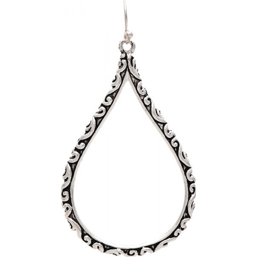 Silver Oxidized Teardrop Earrings