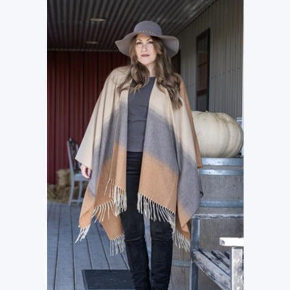 OMBRE STRIPED PONCHO
