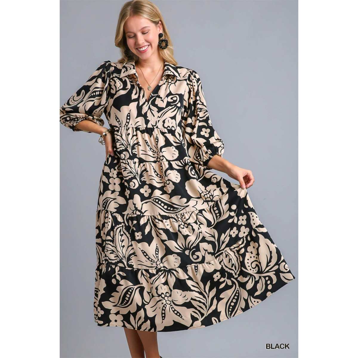Floral Two Tone Dress