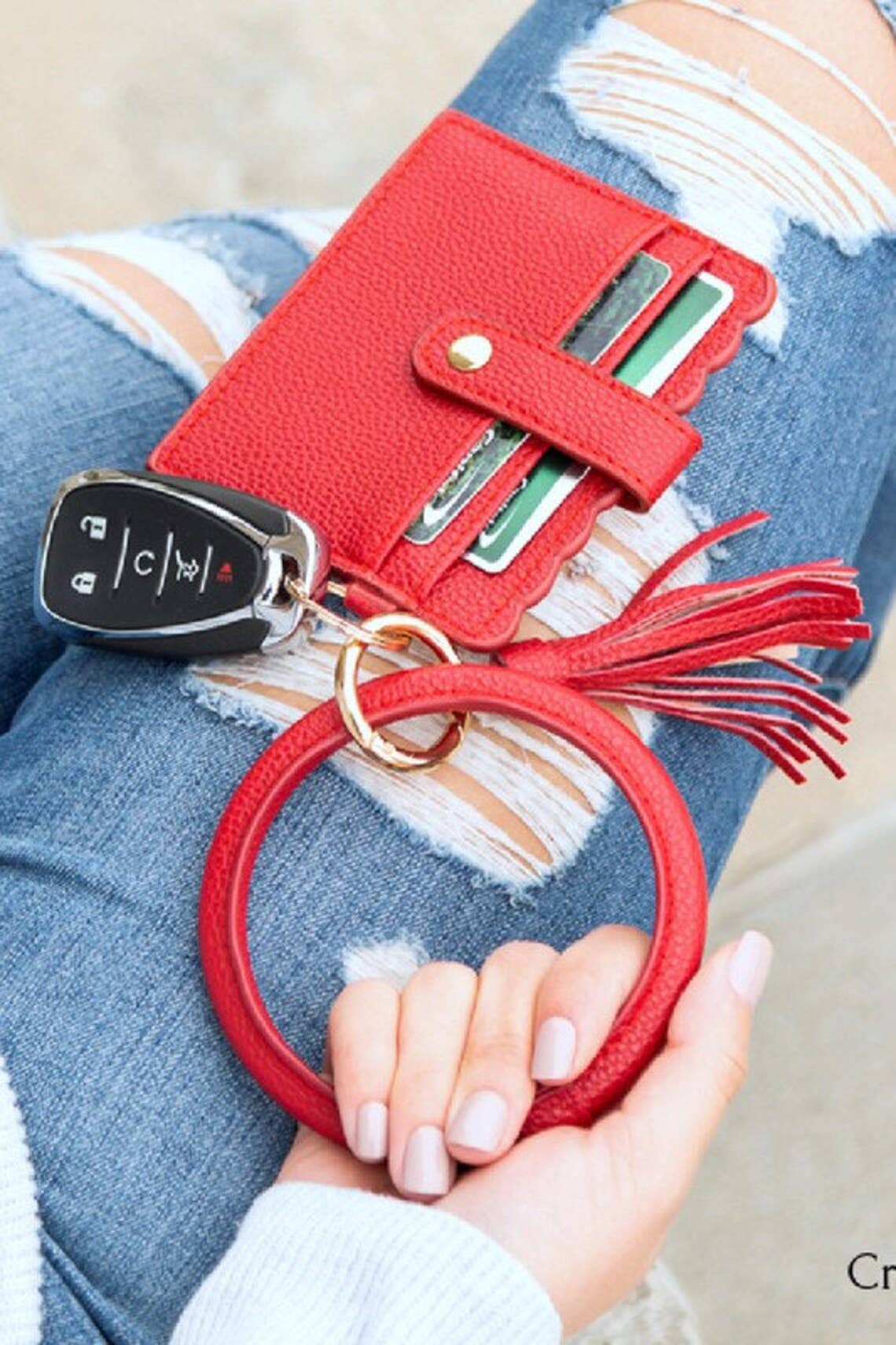 Bangle/Key-Chain/Wallet w/ ID Window: Purple