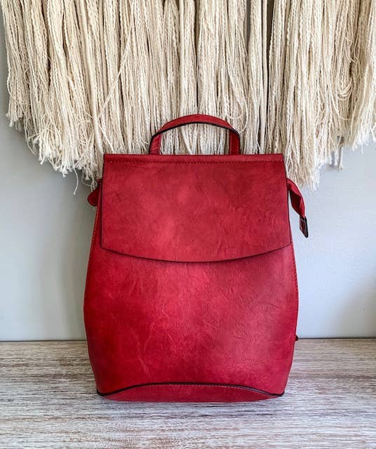Flap Over Convertible Backpack: Black