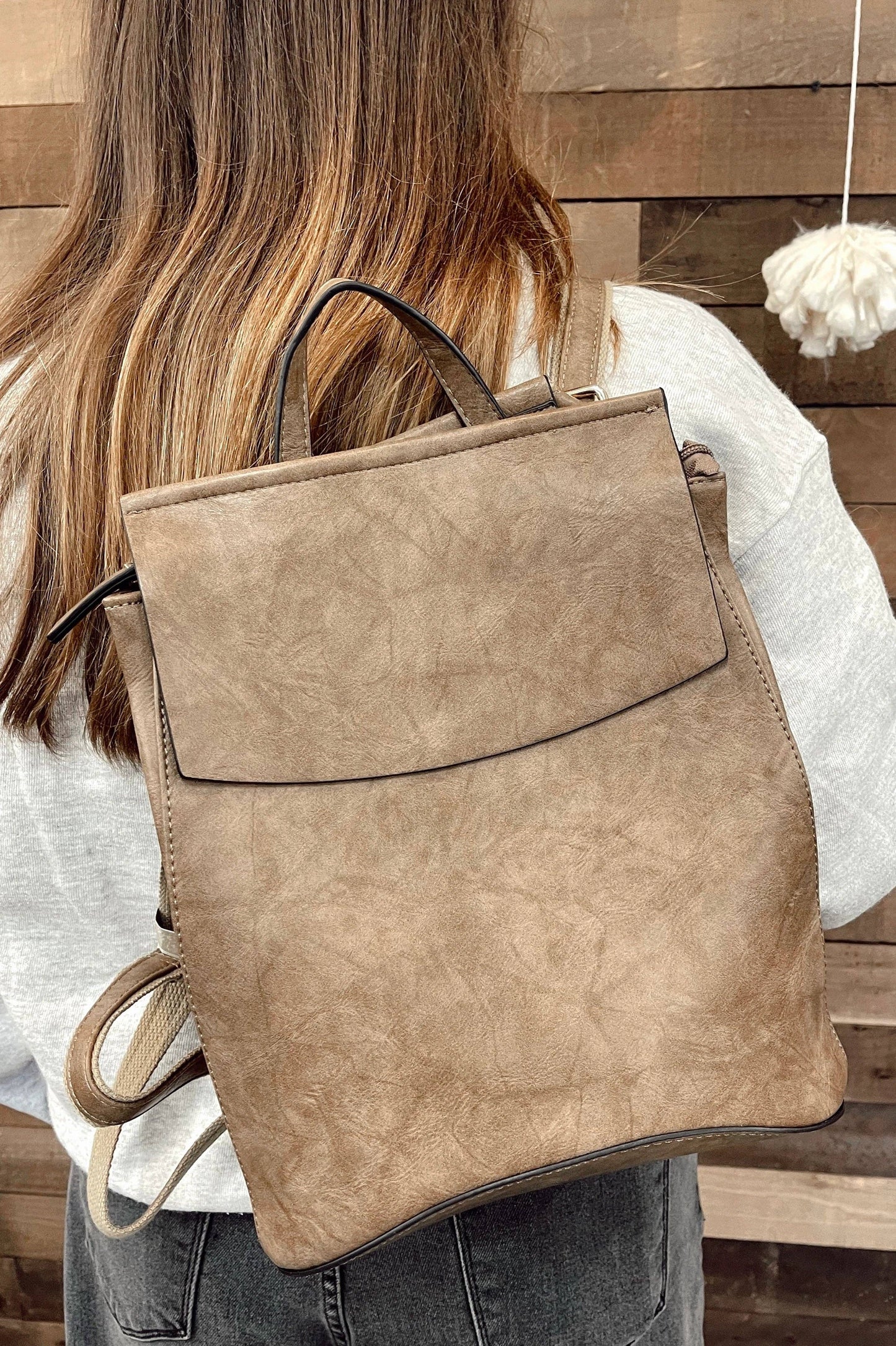 Flap Over Convertible Backpack: Black