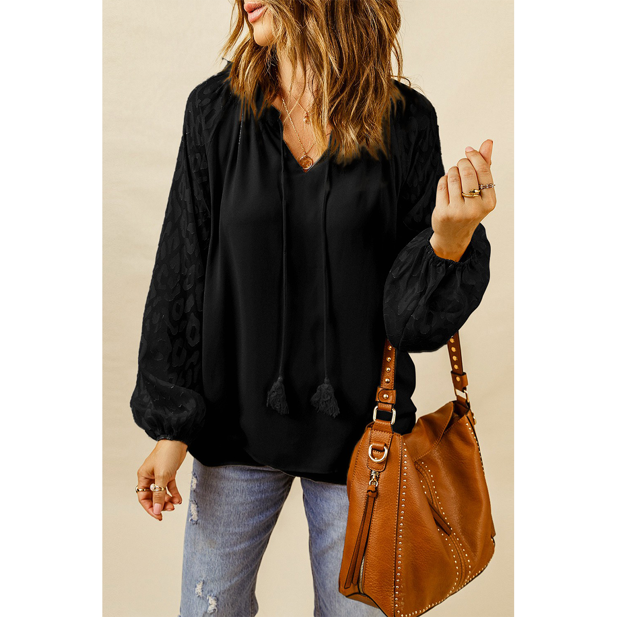 Leopard Mesh Blouse