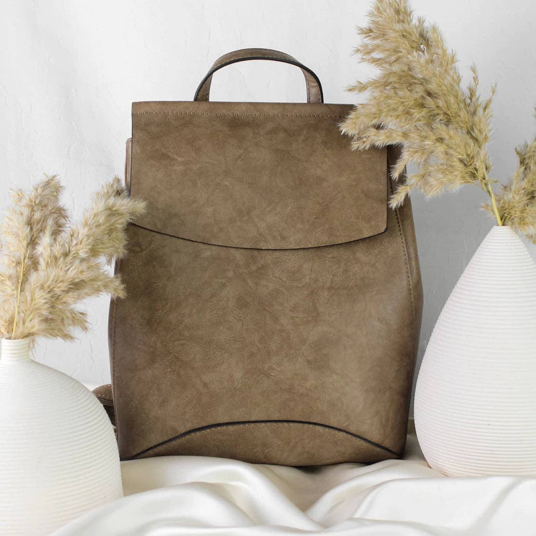 Flap Over Convertible Backpack: Black