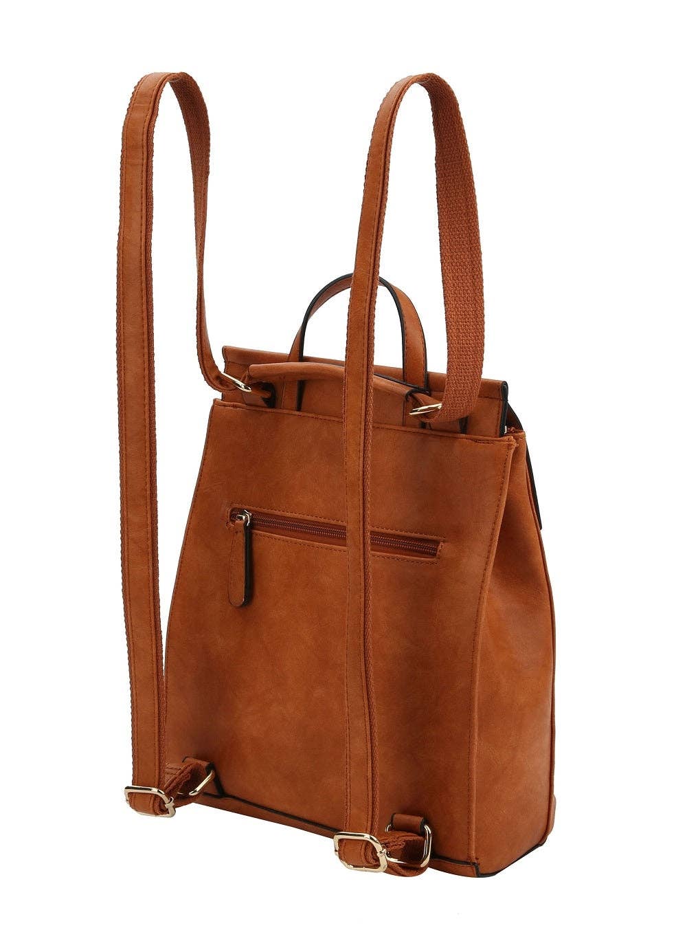 Flap Over Convertible Backpack: Black