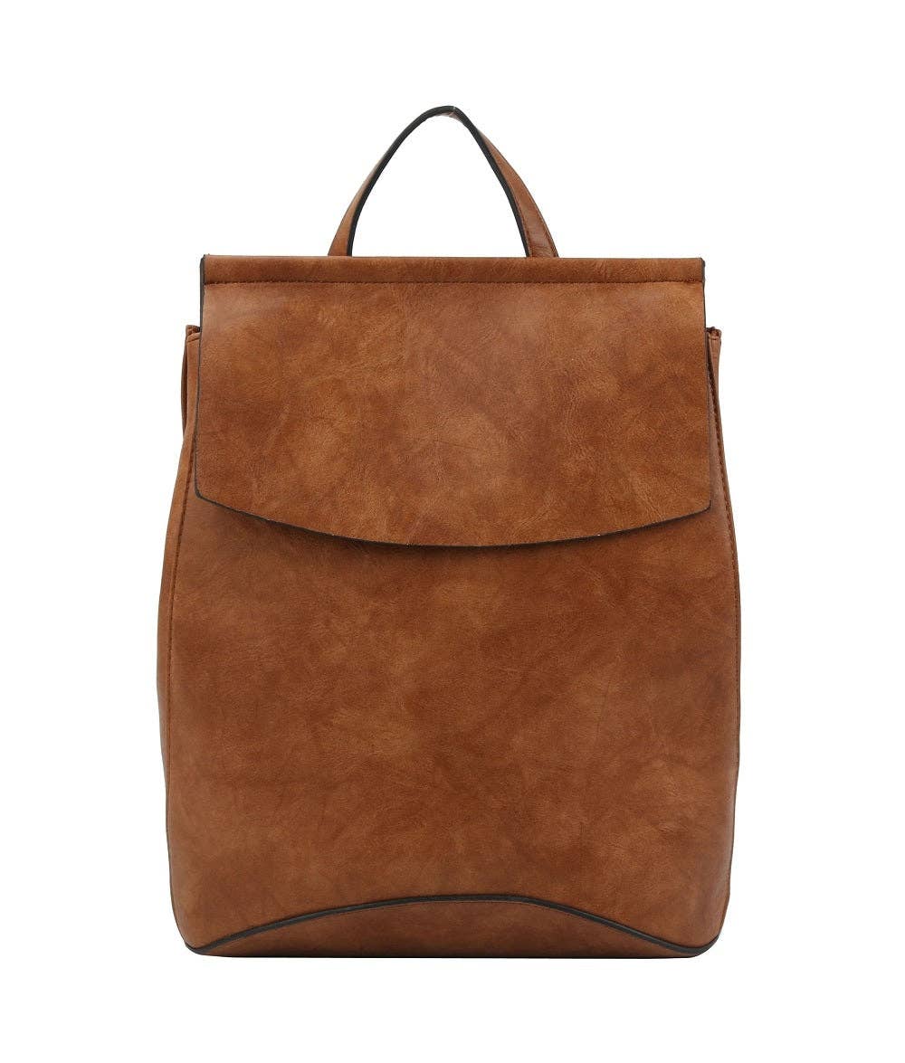 Flap Over Convertible Backpack: Black