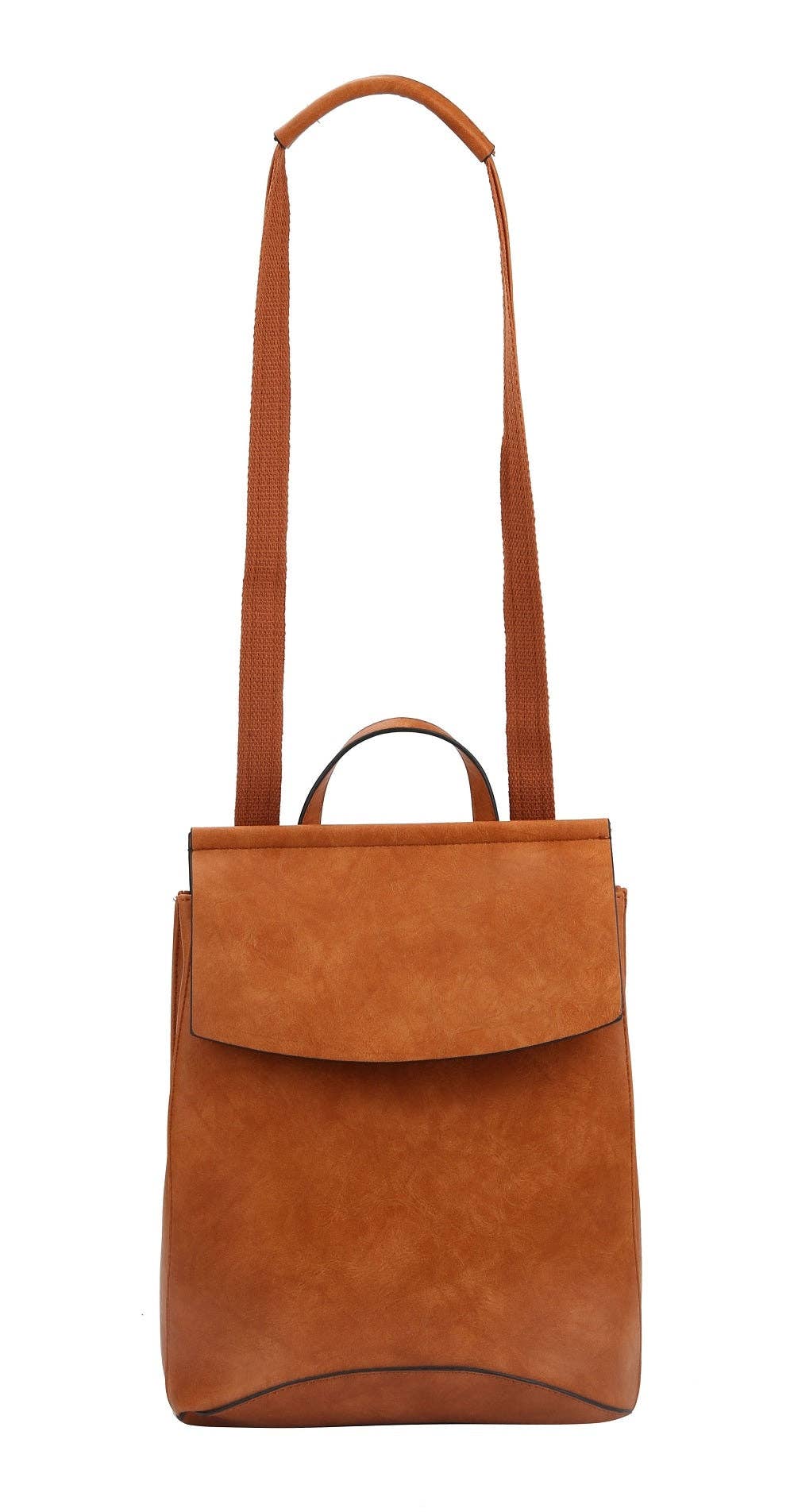 Flap Over Convertible Backpack: Black