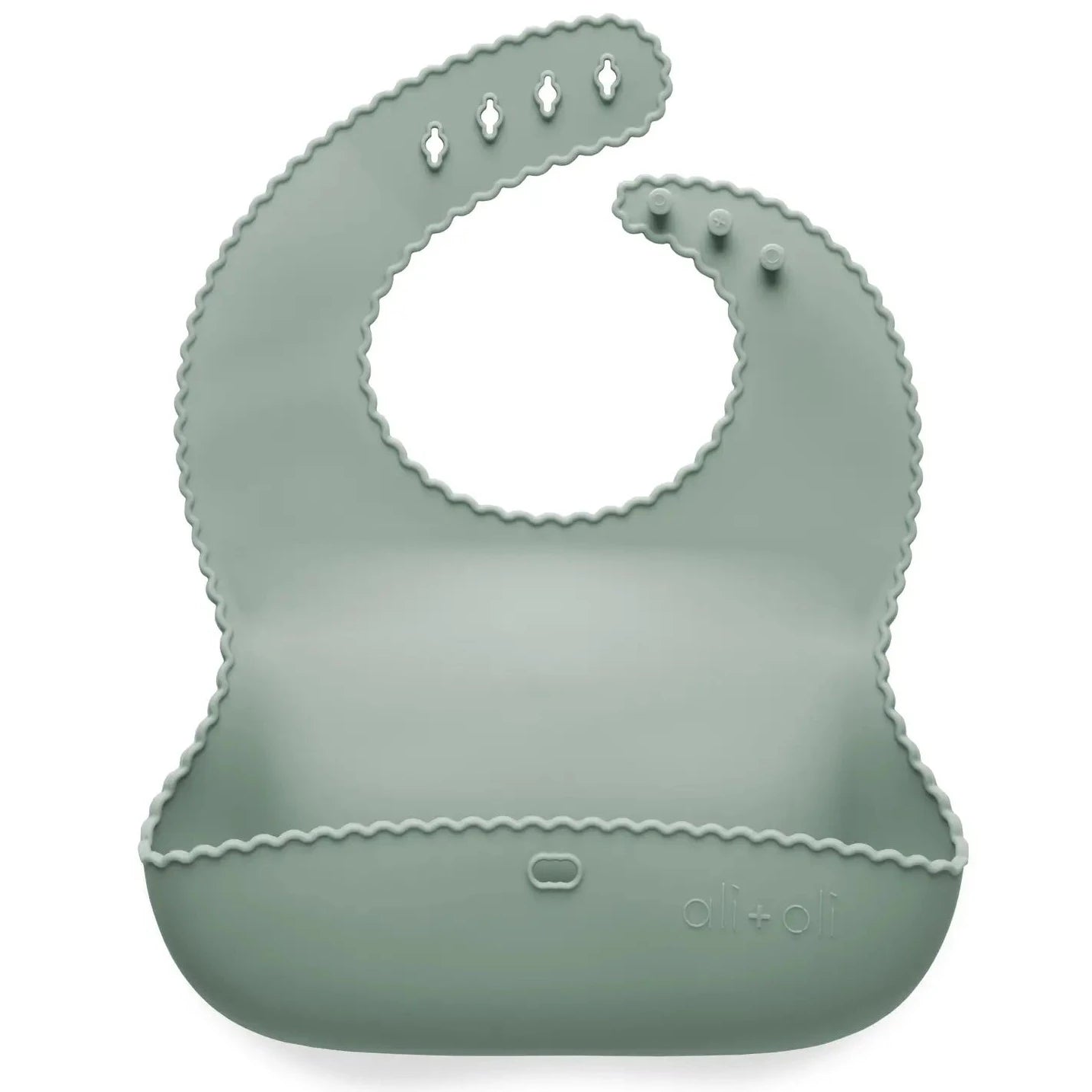 Silicone Baby Bib Wavy Edge Mint