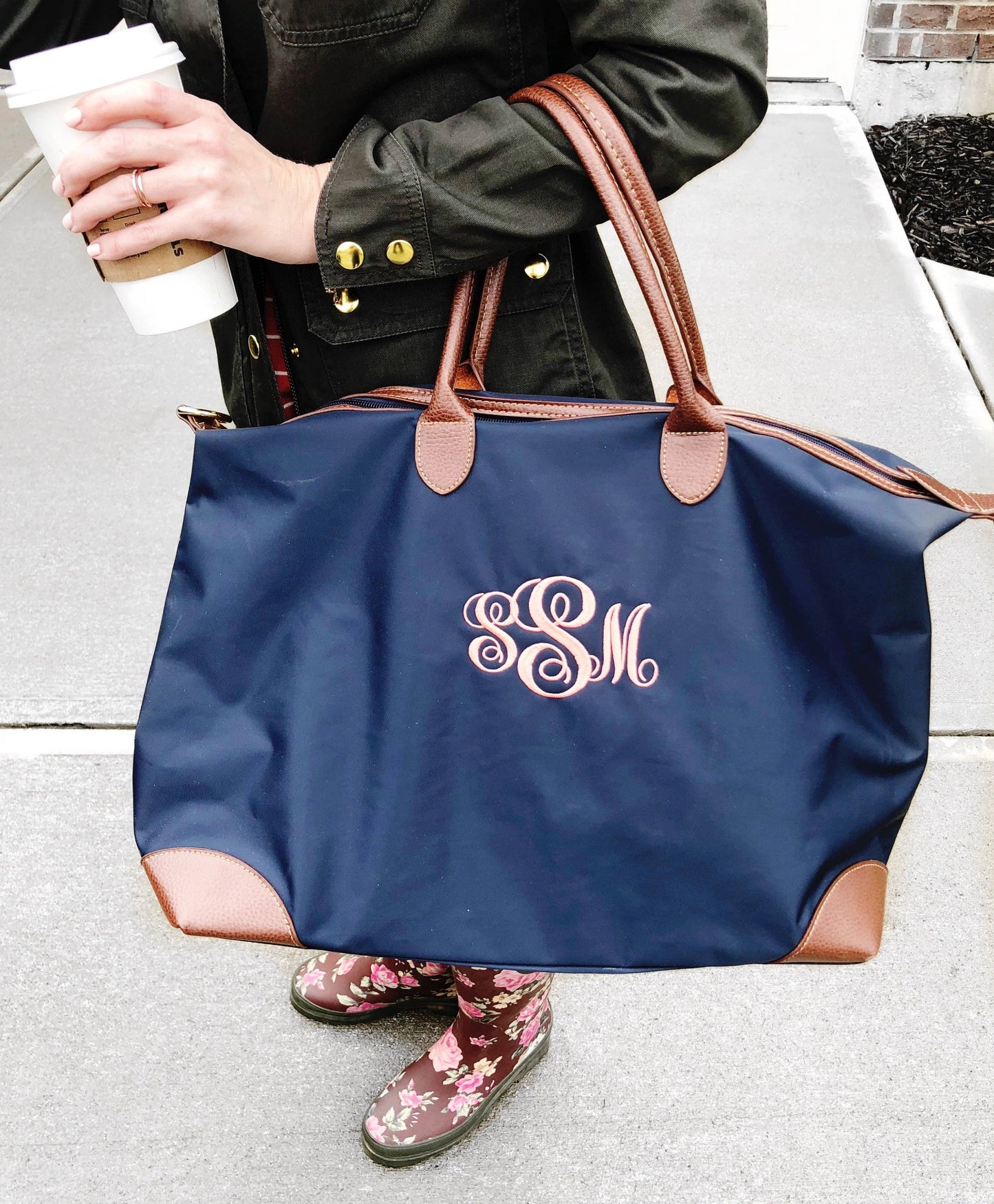 Nylon Weekender/Duffle Bag: Navy