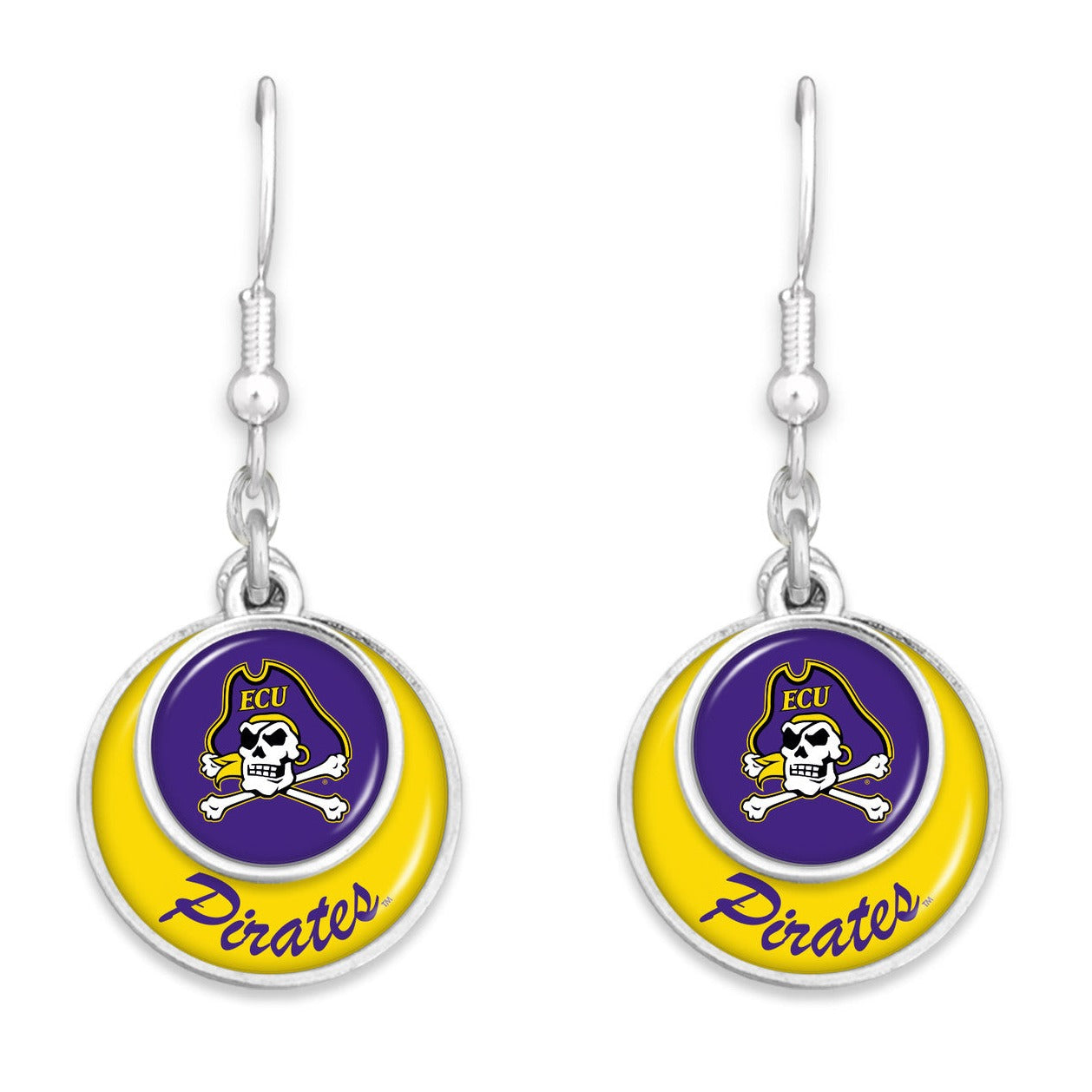 East Carolina Pirates Earrings- Stacked Disk