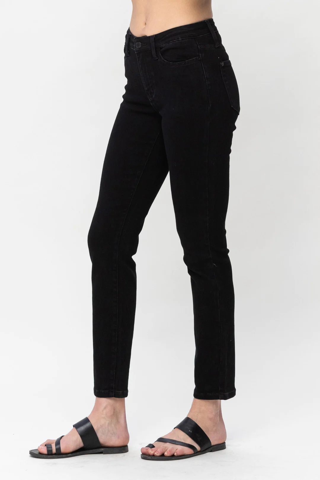 Jet Black Midrise Slim Fit Jeans