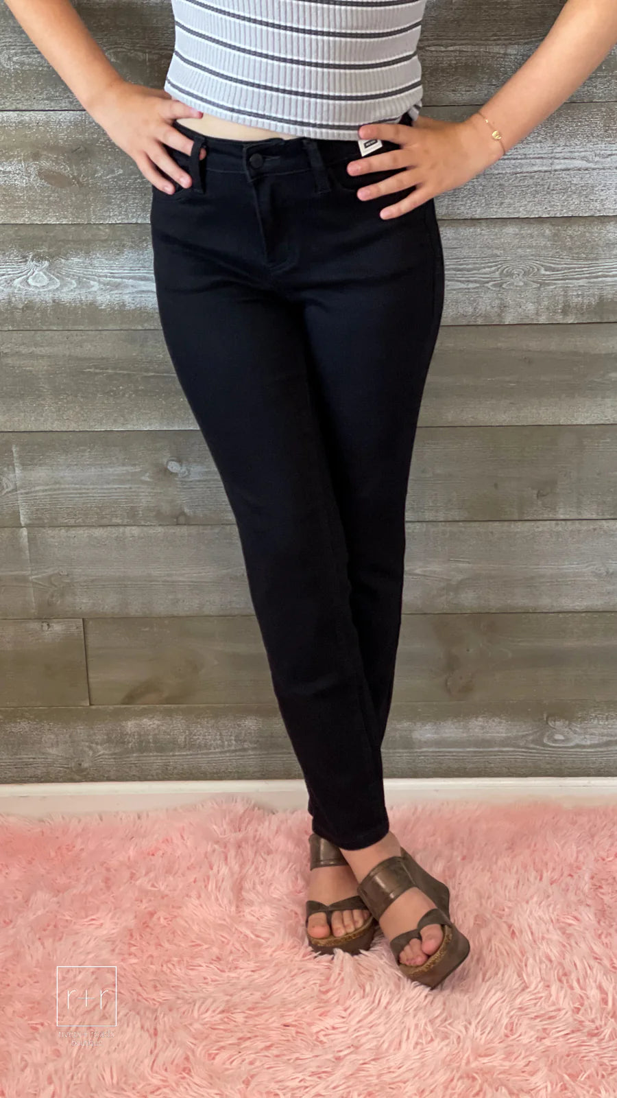 Jet Black Midrise Slim Fit Jeans