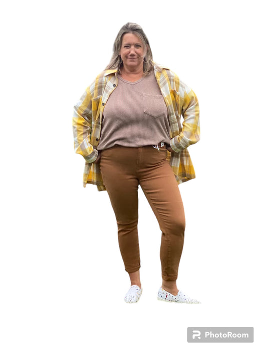 Judy Blue Brown Cotton Blend Jeans