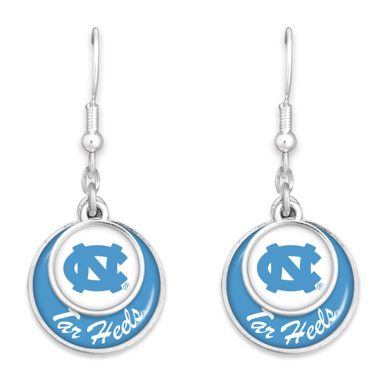 NC Tar Heels Earrings- Stacked Disk