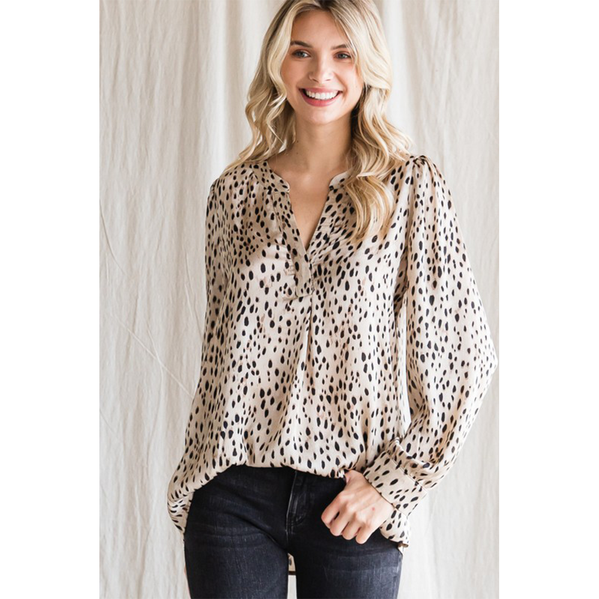 Dot Print Long Sleeve Shirt