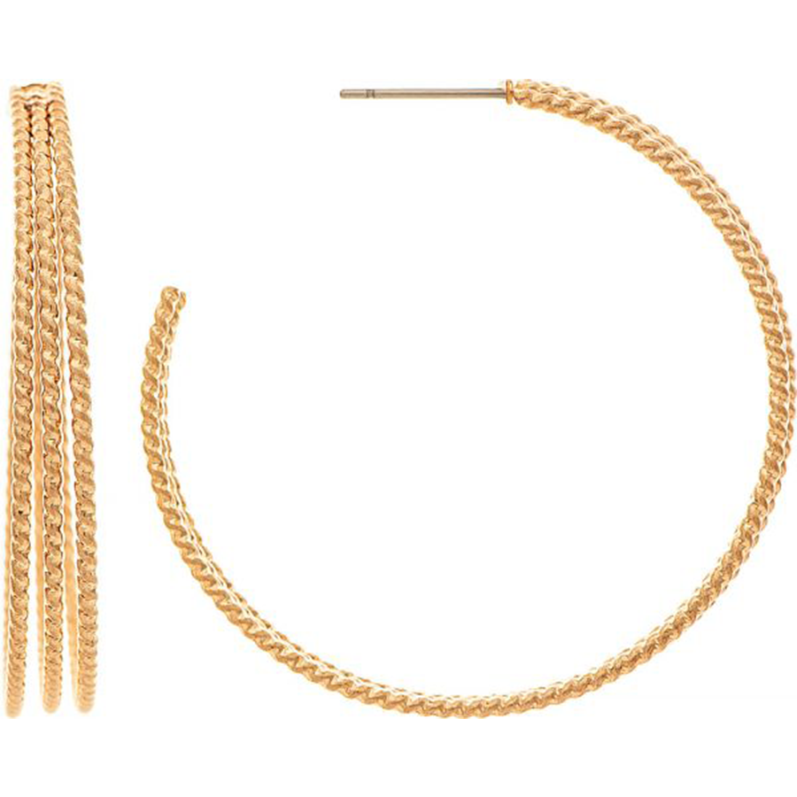 Gold 38MM Wire Post Hoops