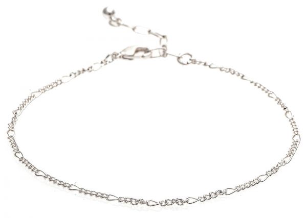 Silver Figaro Chain Anklet