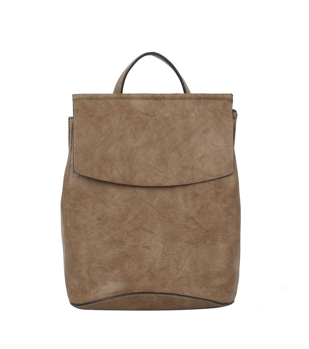 Flap Over Convertible Backpack: Black