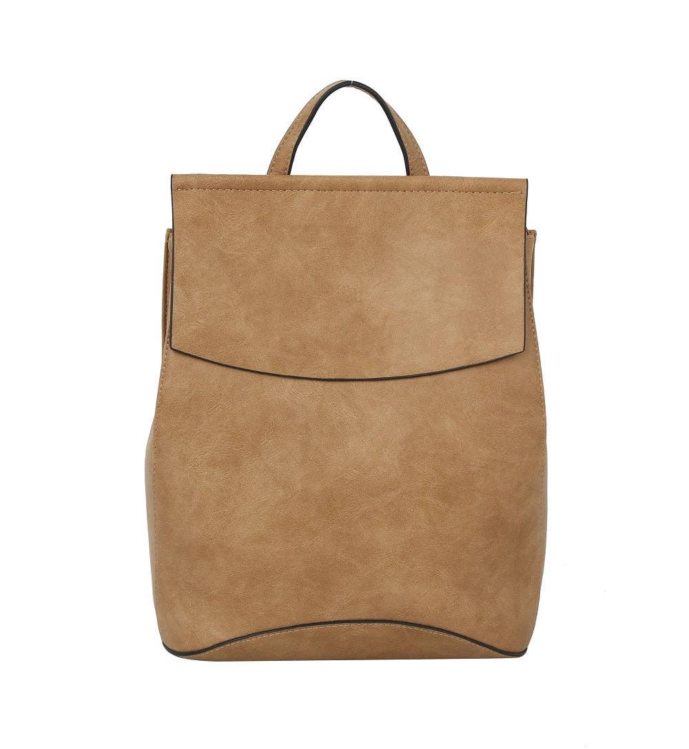 Flap Over Convertible Backpack: Black