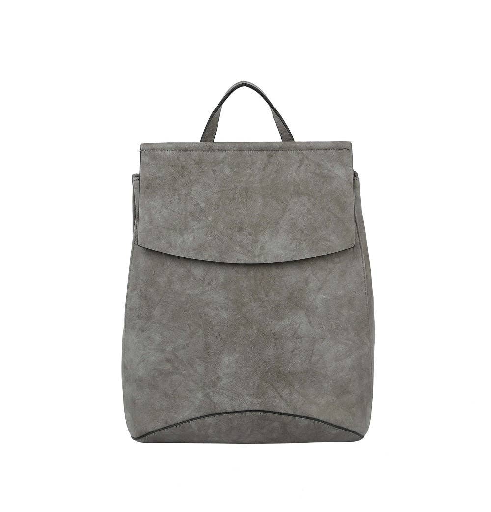 Flap Over Convertible Backpack: Black