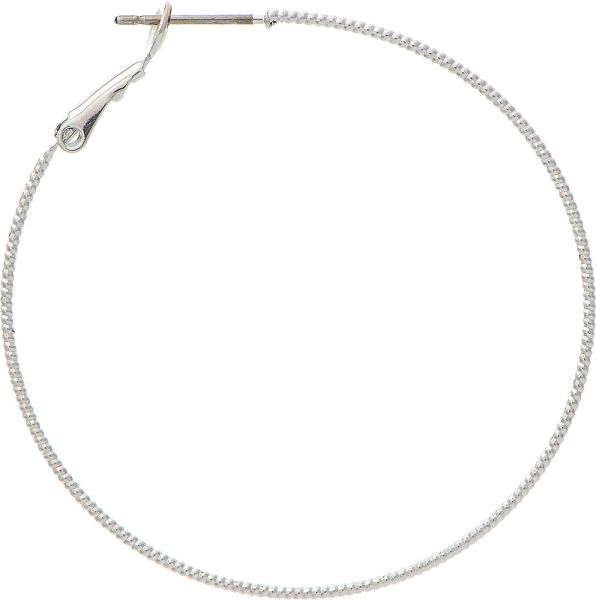 Silver 50MM Hinge Top Hoop Earring