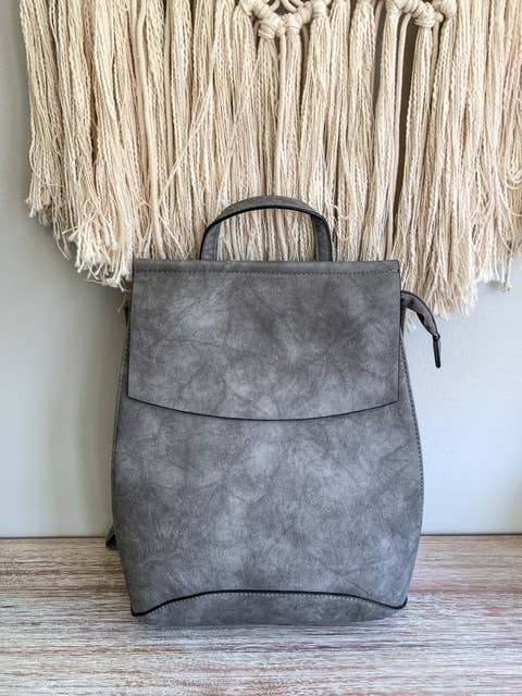 Flap Over Convertible Backpack: Black