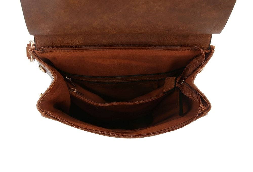 Flap Over Convertible Backpack: Black