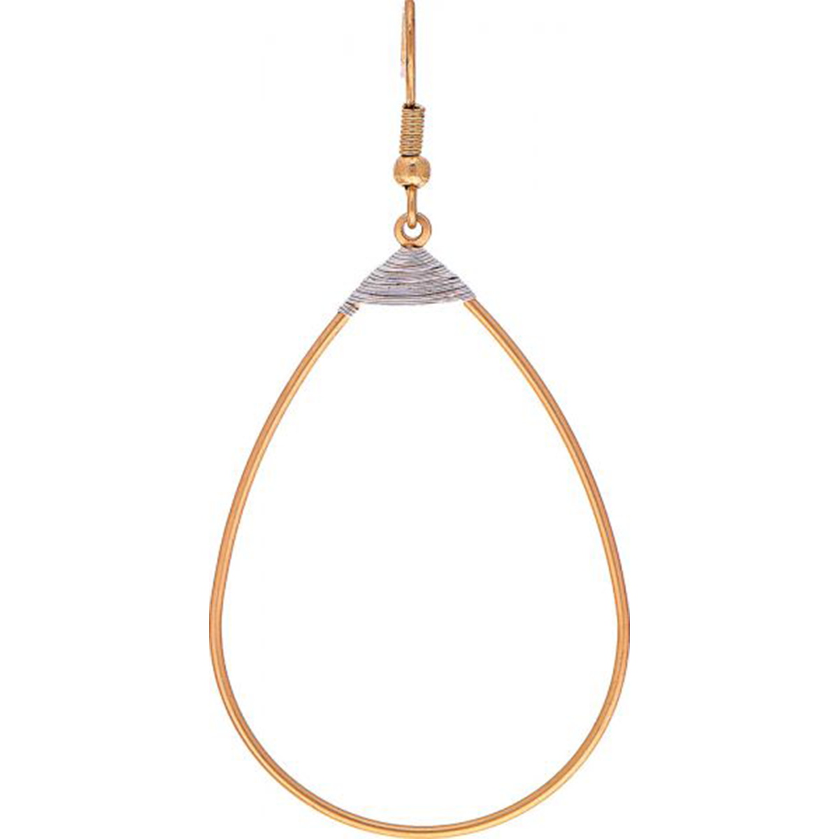 Gold Wire Wrap Top Teardrop Earrings