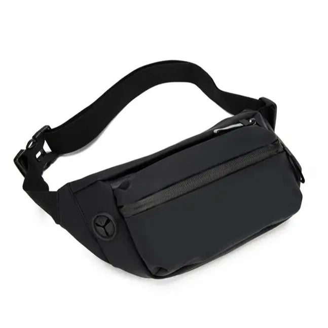 Black Zipper Pockets Fanny Pack