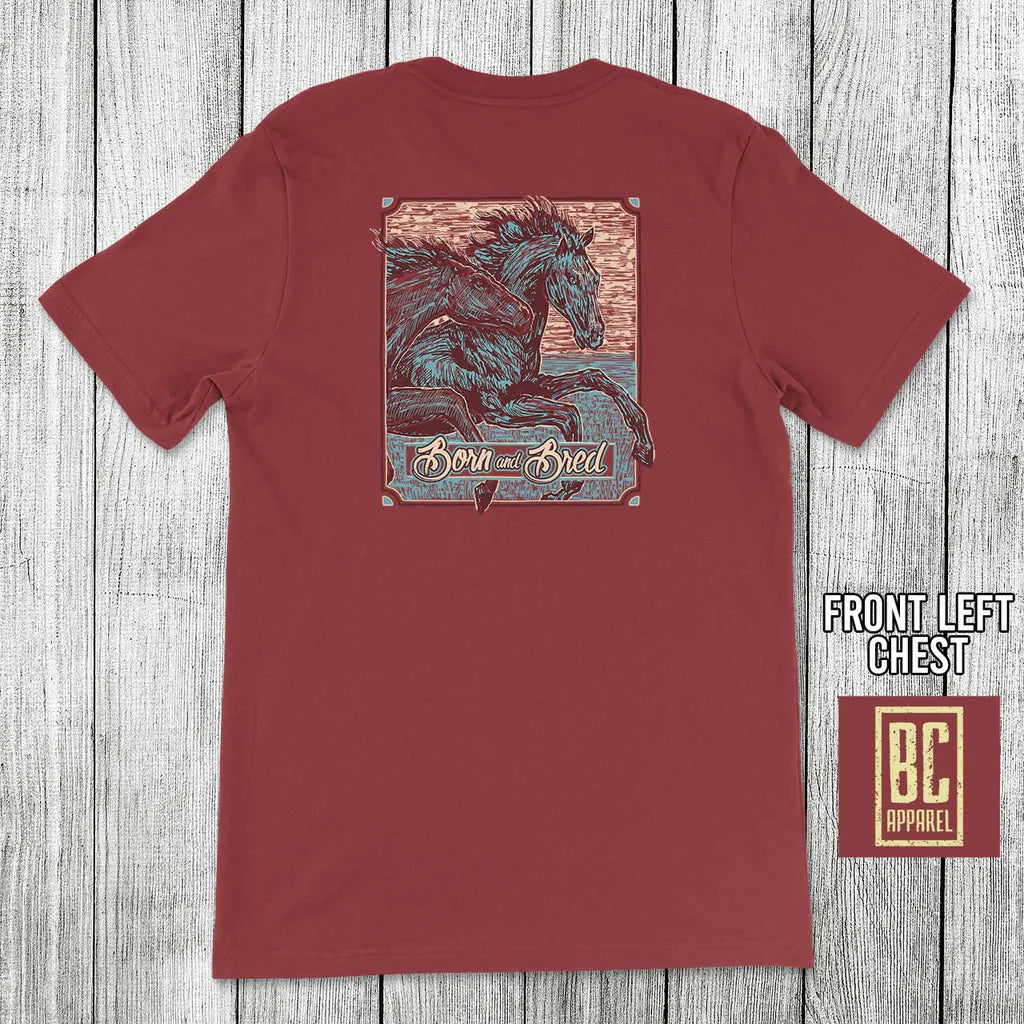 Born and Bred Horse Short Sleeve