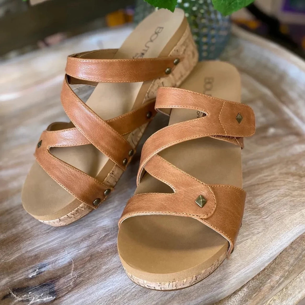 Corky's Wander Wedge Sandles - Cognac