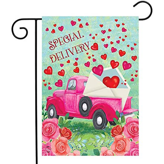 Valentine's Delivery Garden Flag