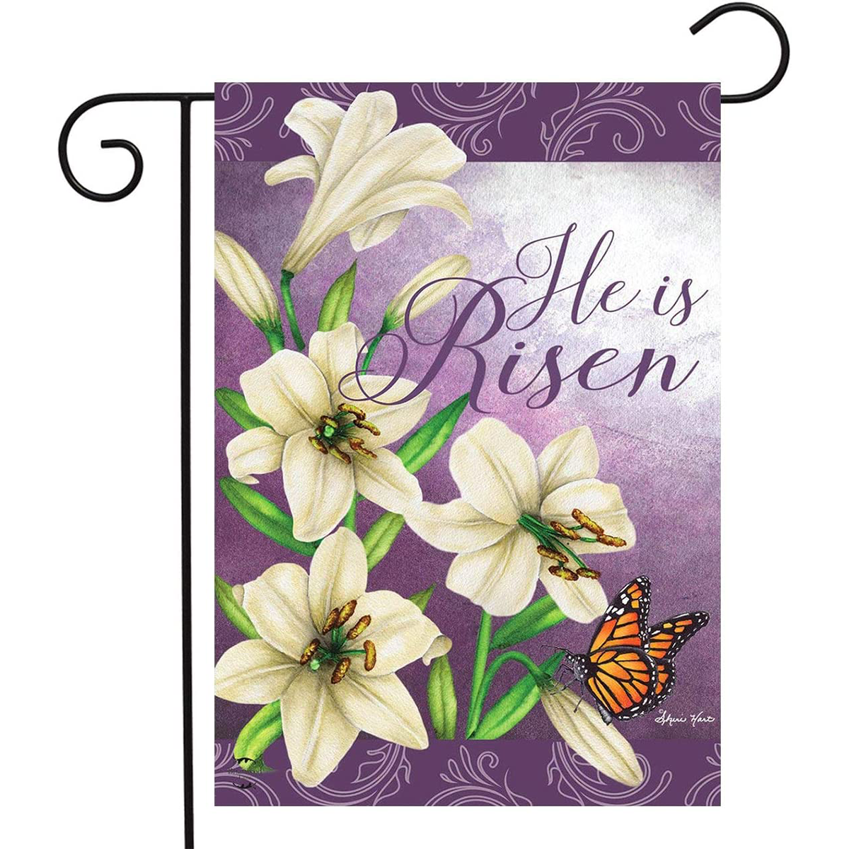 He is Risen Lilies Garden Flag