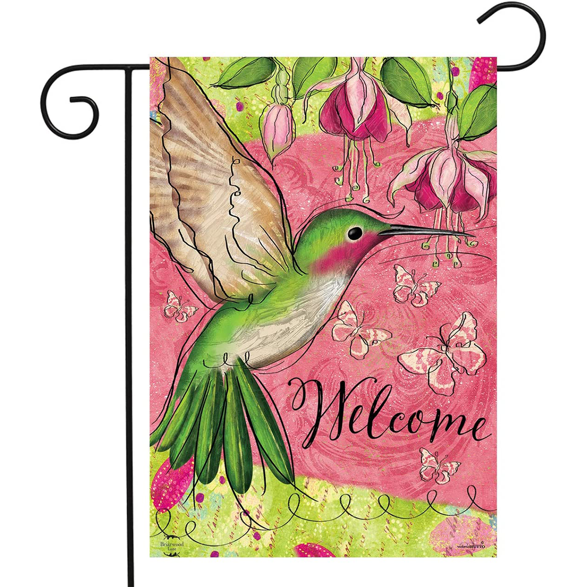 Blissful Hummingbird Garden Flag