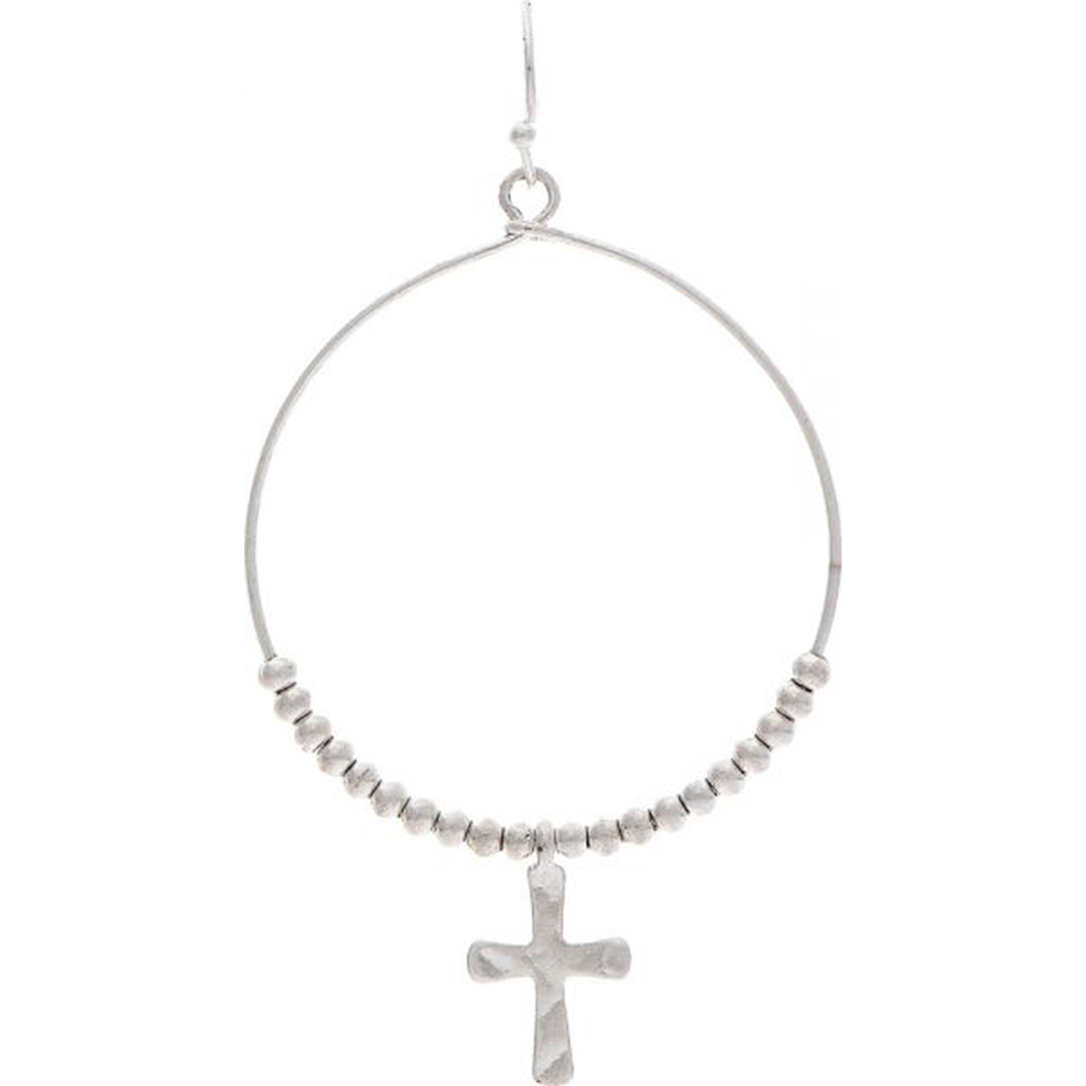 Silver Cross Charm Earrlings