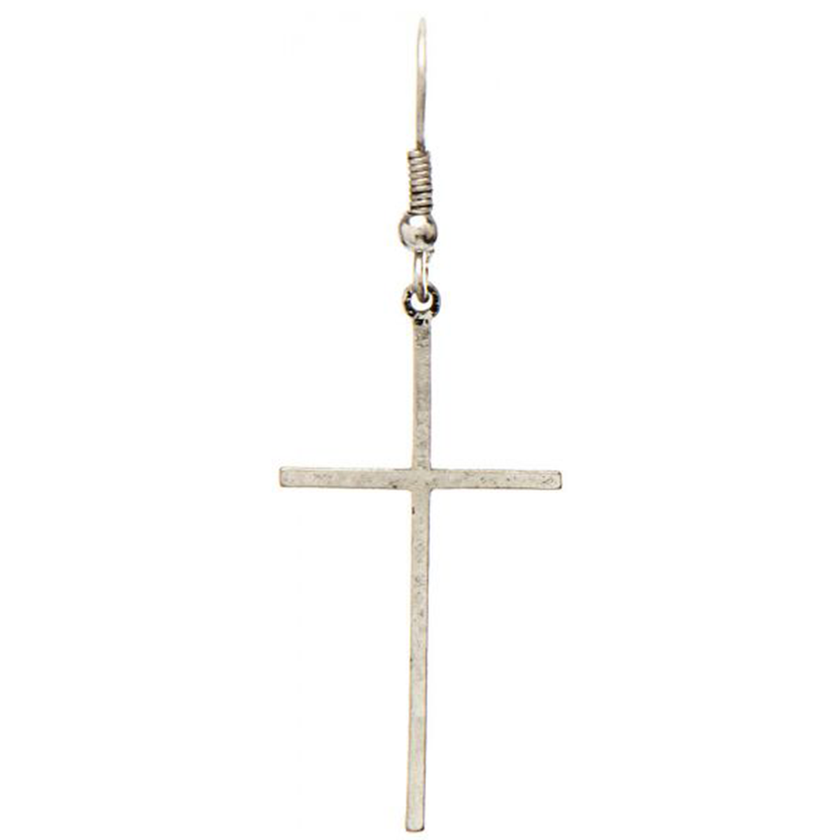 Silver Narrow Cross Earrings
