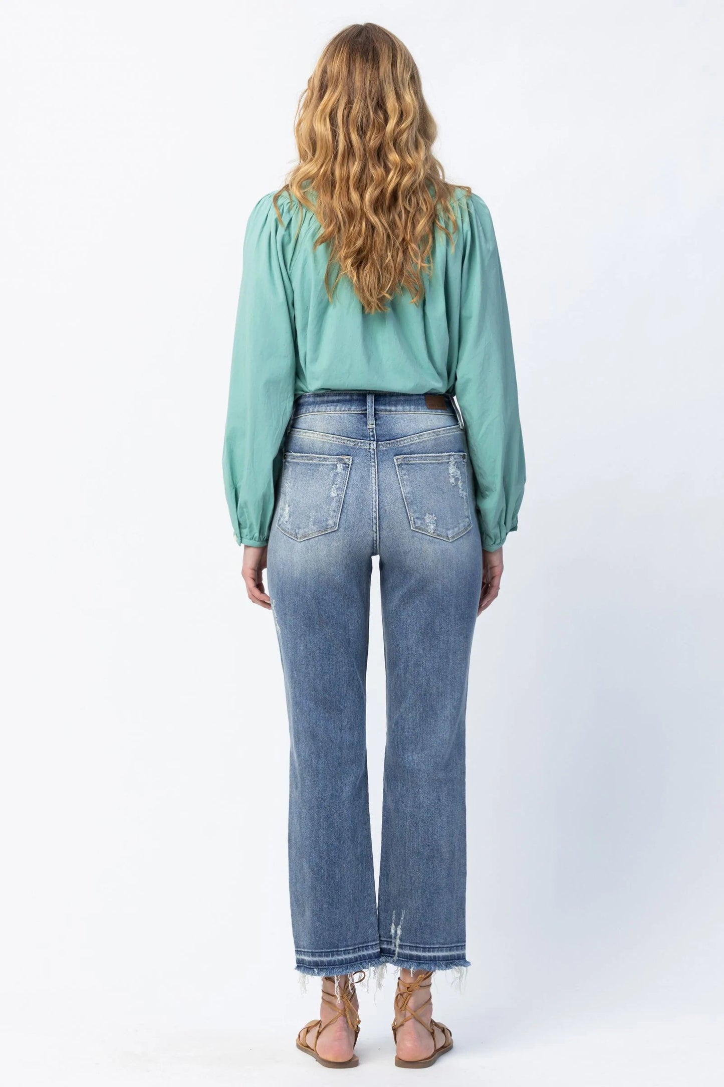 Judy Blue Jeans Release Hem High Waist Ankle Straight