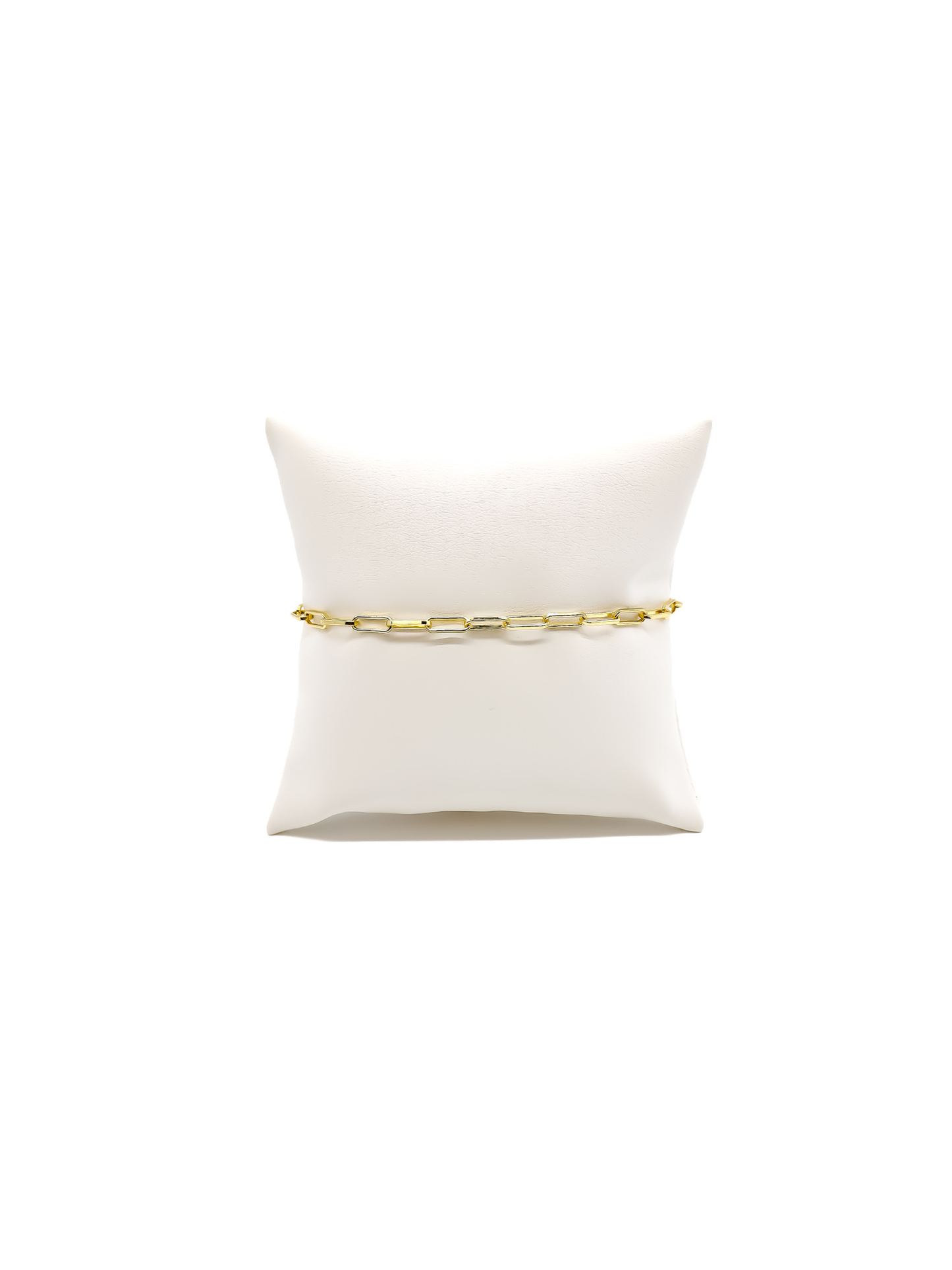 Gold Ashley Paperclip Chain Charm Bracelet: 6.5" (Small)