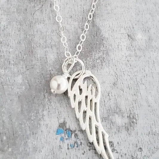 Silver Angel Wing Necklace