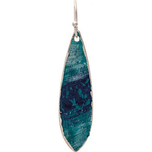 Blue Color Wash Ellipse Earrings