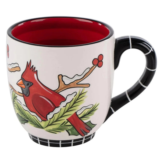 Holly Branch Red Bird Mug