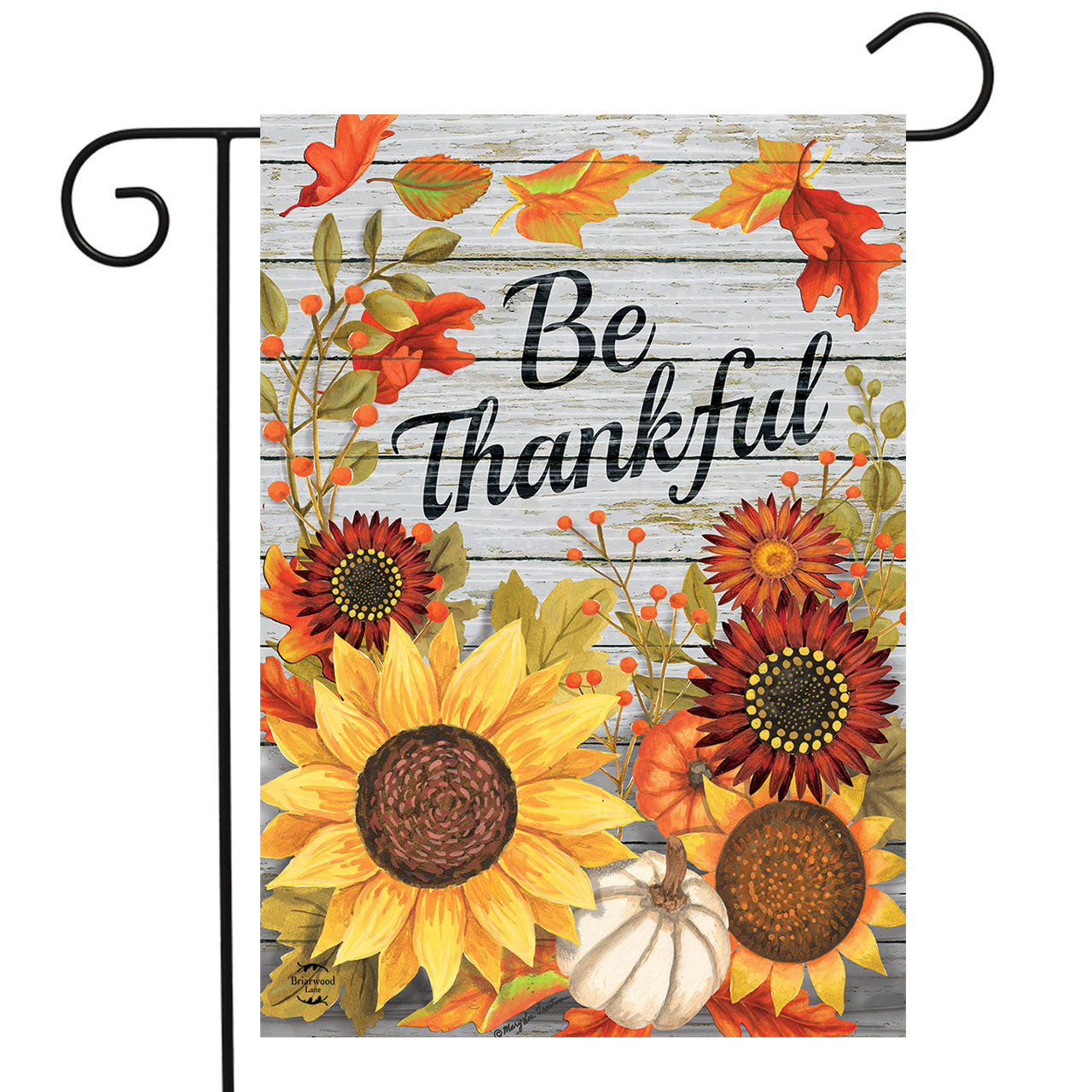 Be Thankful Flowers Double Sided Garden Flag