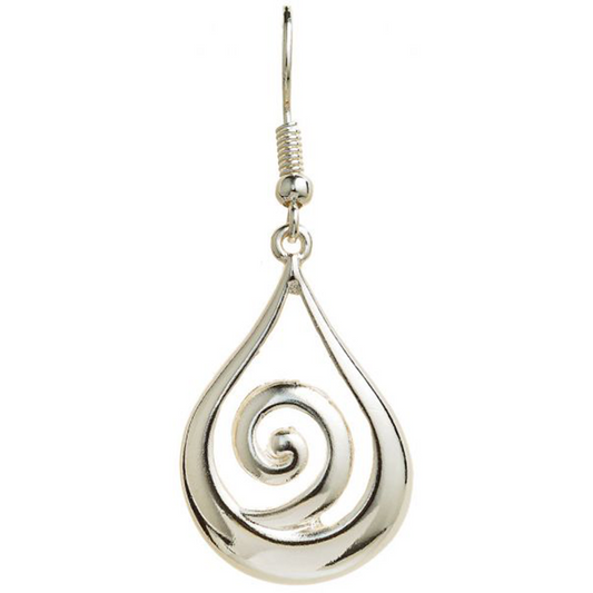 Silver Swirl Teardrop Earring