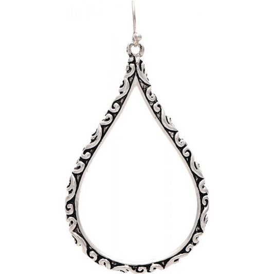 Silver Oxidized Teardrop Earrings