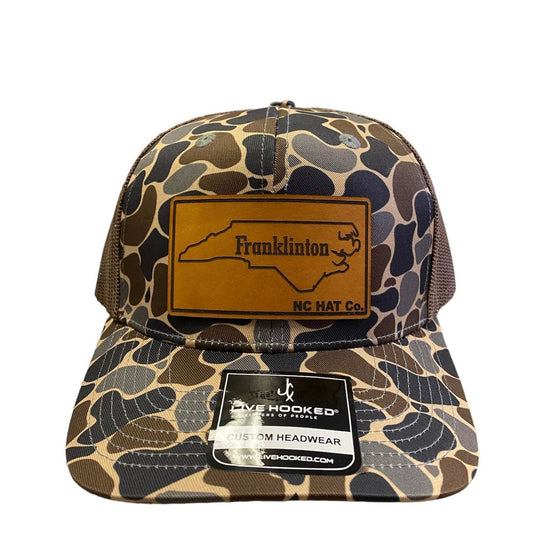 Franklinton NC Brown Camo Trucker Hat