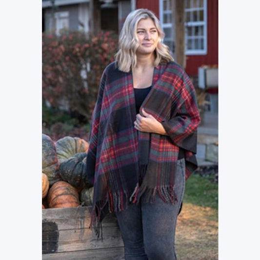 TARTAN PLAID PONCHO